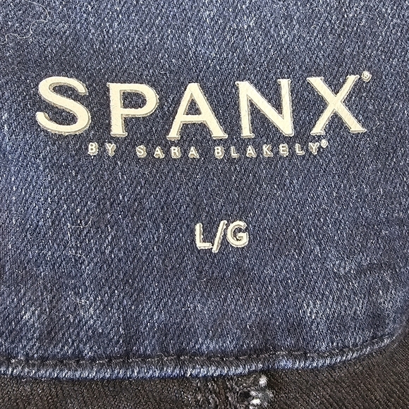 SPANX‎ Ready To Wow Jean Ankle Leggings Women's Large Blue Dark Wash High Rise - Picture 9 of 14